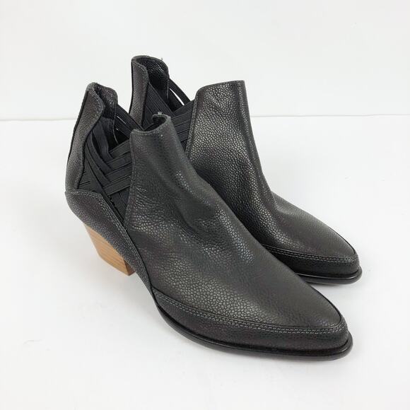 KELSI DAGGER Women's Elsewhere Ankle Boot Size 6 Black Leather Block Heel NWOB - Picture 2 of 12